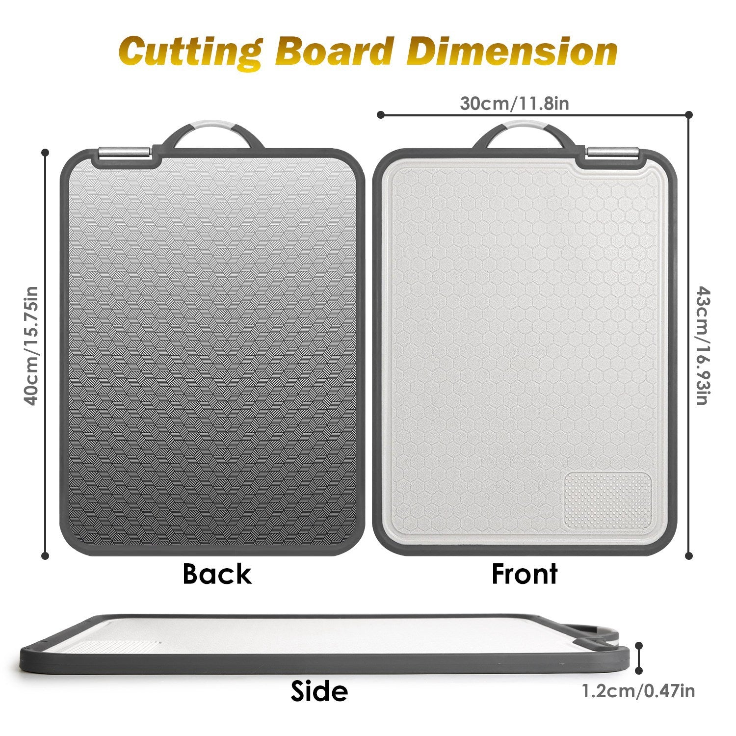 2Pcs Double Sided Cutting Board Stainless Steel Mesh Design With Grinding Zone Knife Sharpener Handle Dishwasher Safe
