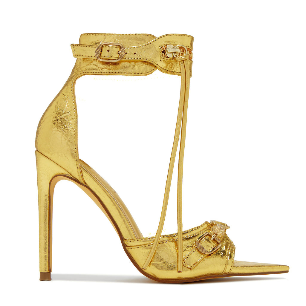 New High Heel Sandals Stiletto Heel Rivet Belt Buckle Pendant - Beuti-Ful