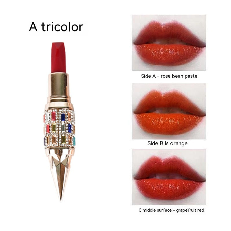 Queen Truncheon Three-color Lipstick Matte Finish Moisturizing Lipstick - Beuti-Ful