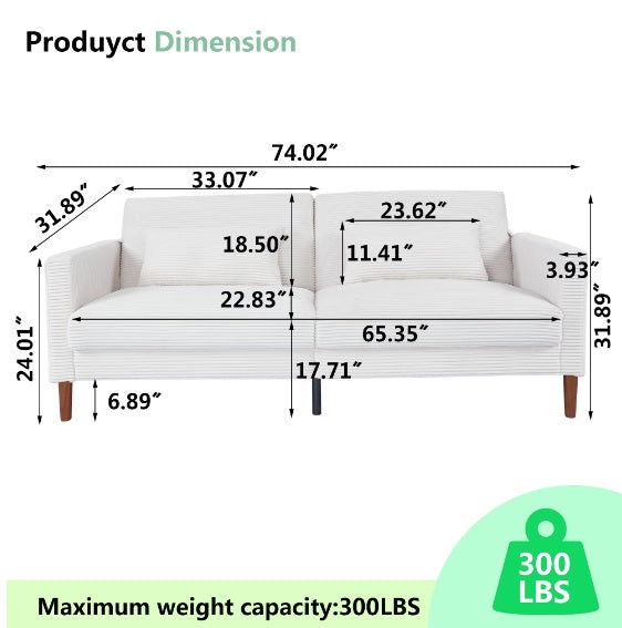 Linen Sofa Seats In Beige - Beuti-Ful