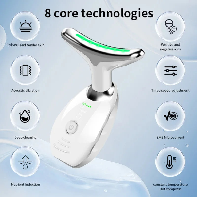 LED Photon Therapy Skin Tighten Reduce Double Chin Anti Wrinkle - Beuti-Ful