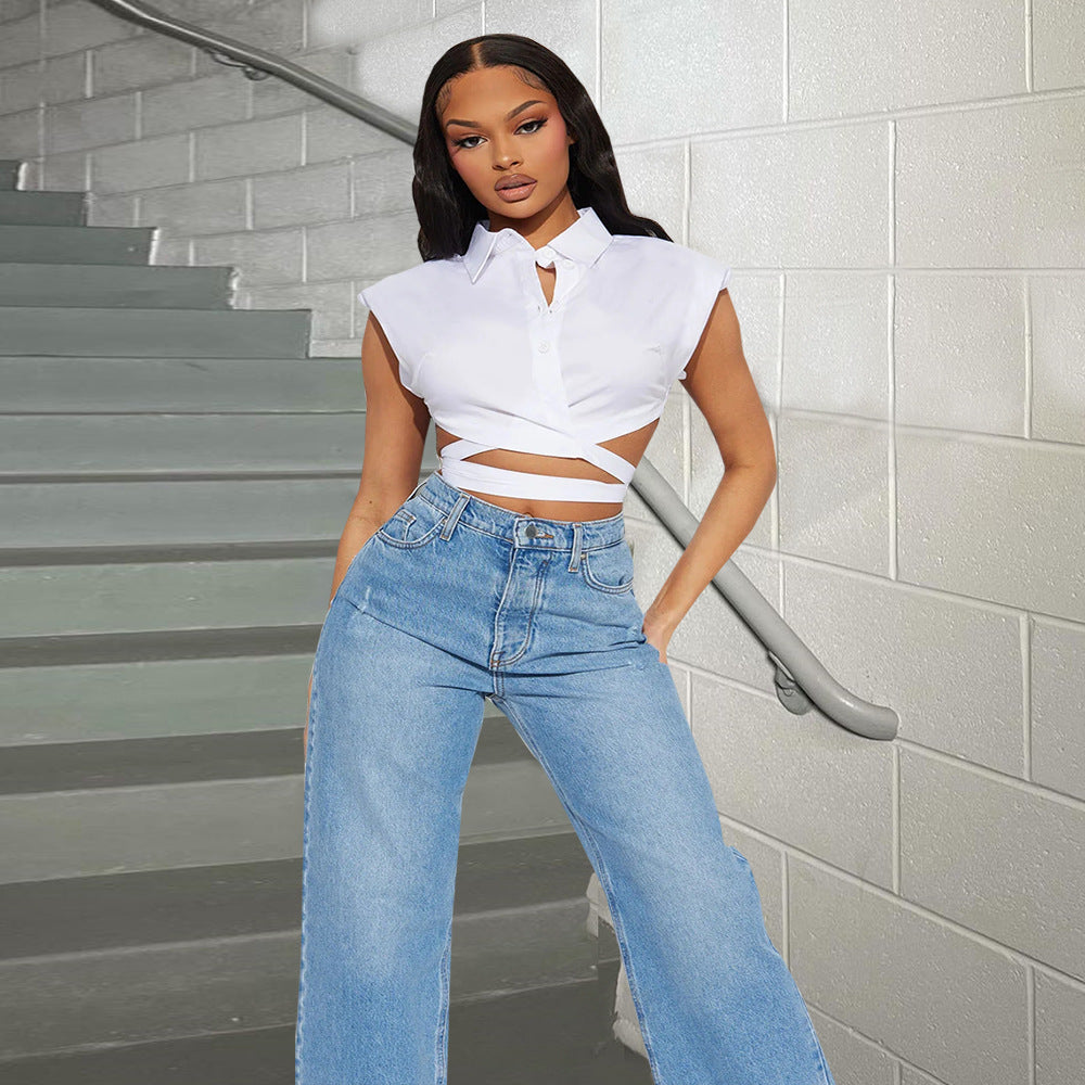 New Lace-up Trendy Shirt Top For Women - Beuti-Ful