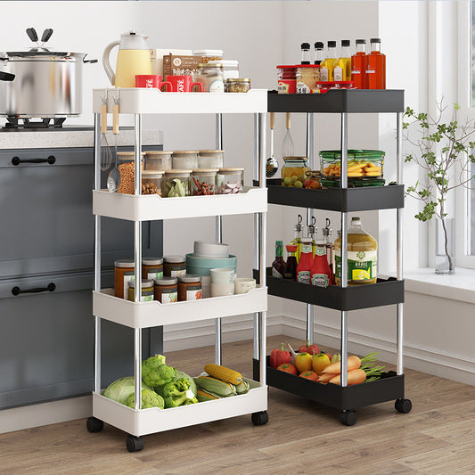 Kitchen Multi-layer Vegetable Basket Shelf Floor Movable