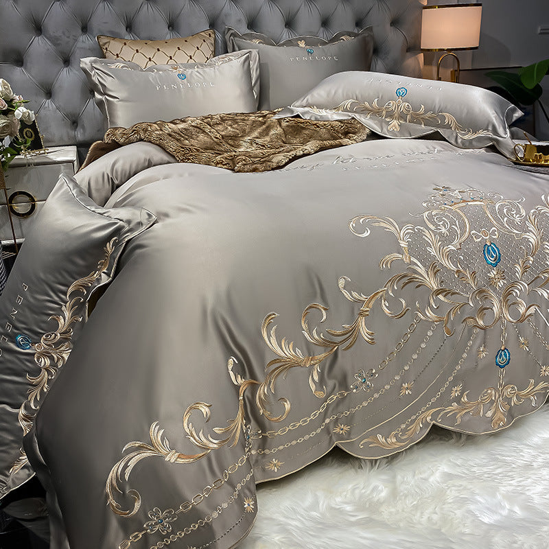 Ice Silk Quilt Sets Bed Sheets Bedding Four-piece Set