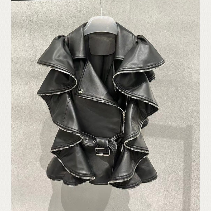 Sheepskin Leather Vest Heavy Work Sheepskin Coat - Beuti-Ful