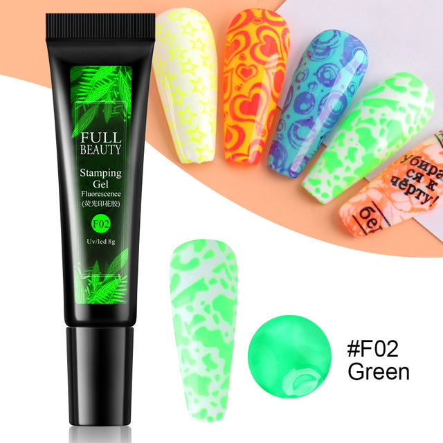 Nail Art Fluorescent Printing Glue, Nail Template Transfer Glue Hose Set - Beuti-Ful