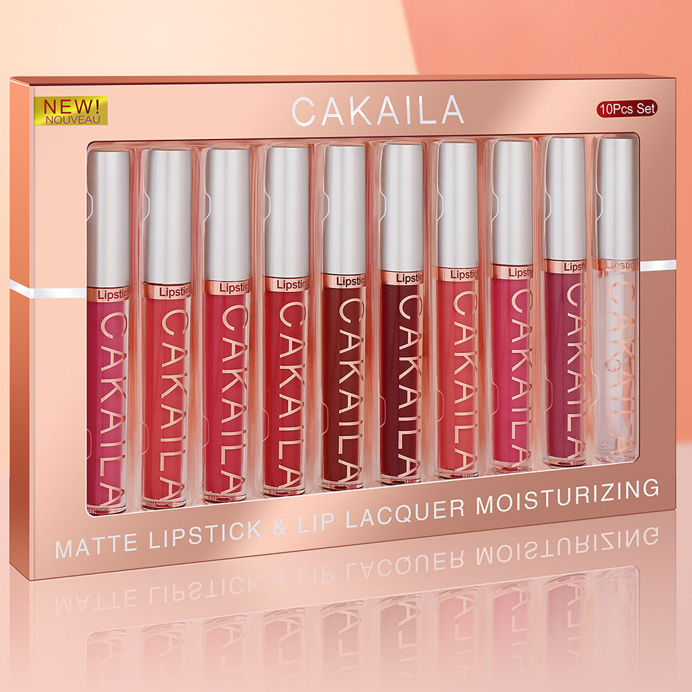 Pack Of 10 Matte Nonstick Cup Waterproof Lip Gloss - Beuti-Ful