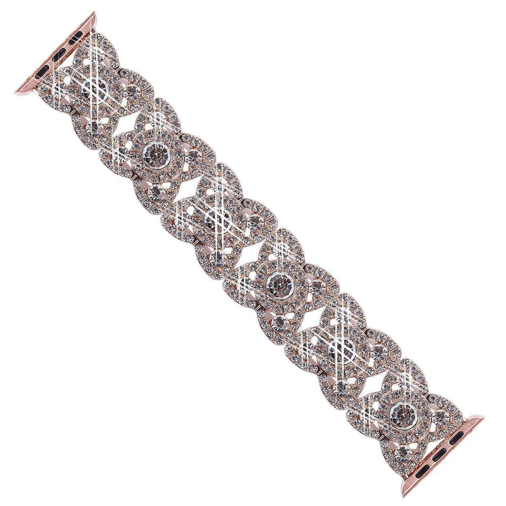 Four Petal Flower Metal Diamond Watch Band - Beuti-Ful