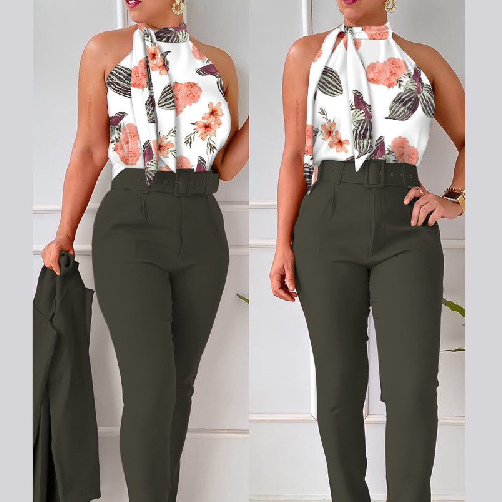 Women's Floral Vest Suit - Beuti-Ful