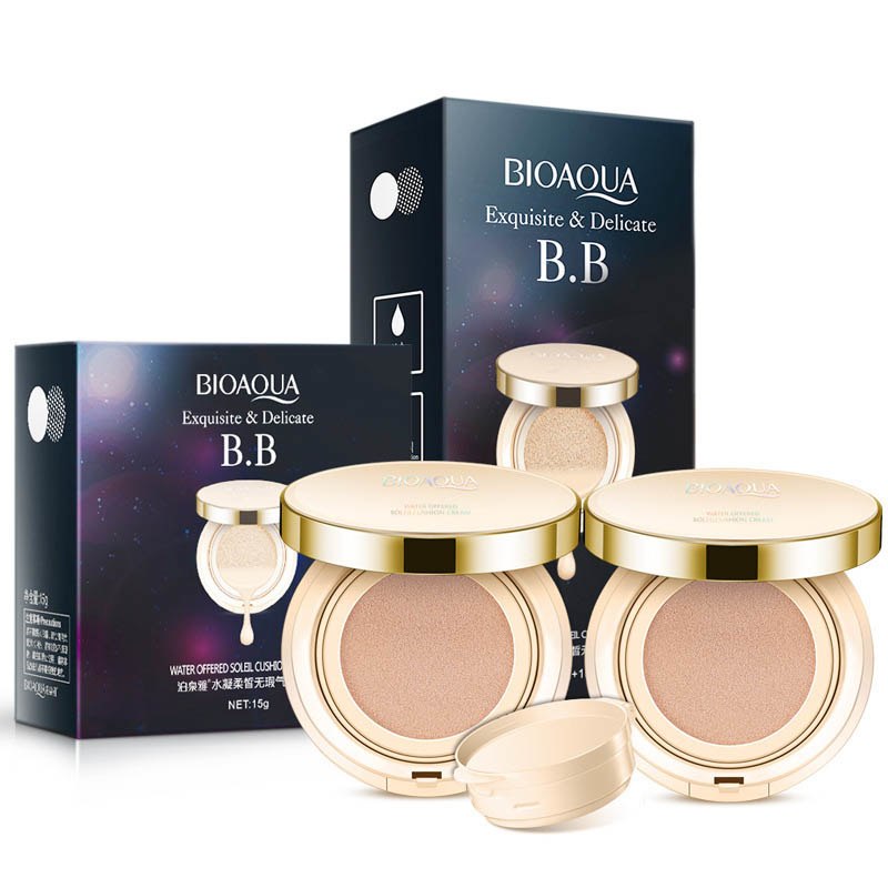 Bioaqua Air Cushion BB Cream 3 Color Concealer Moisturizing Foundation Whitening Flawless Makeup Bare For Face Beauty Makeup - Beuti-Ful