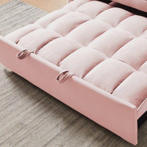 Modern Velvet Loveseat Futon Sofa Couch W Pullout 3 In 1 Convertible Sleeper Sofa Bed - Beuti-Ful