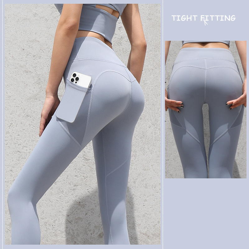 Gym Sport Seamless Leggings With Pockets Push Up High Waist Pants - Beuti-Ful