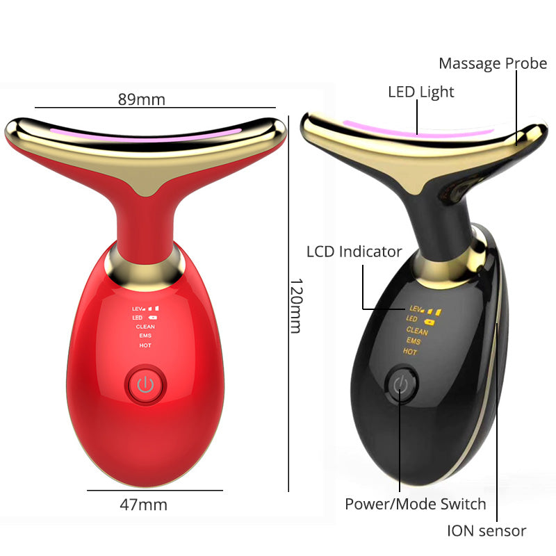 EMS Thermal Neck Lifting And Tighten Massager Electric Microcurrent Wrinkle Remover - Beuti-Ful