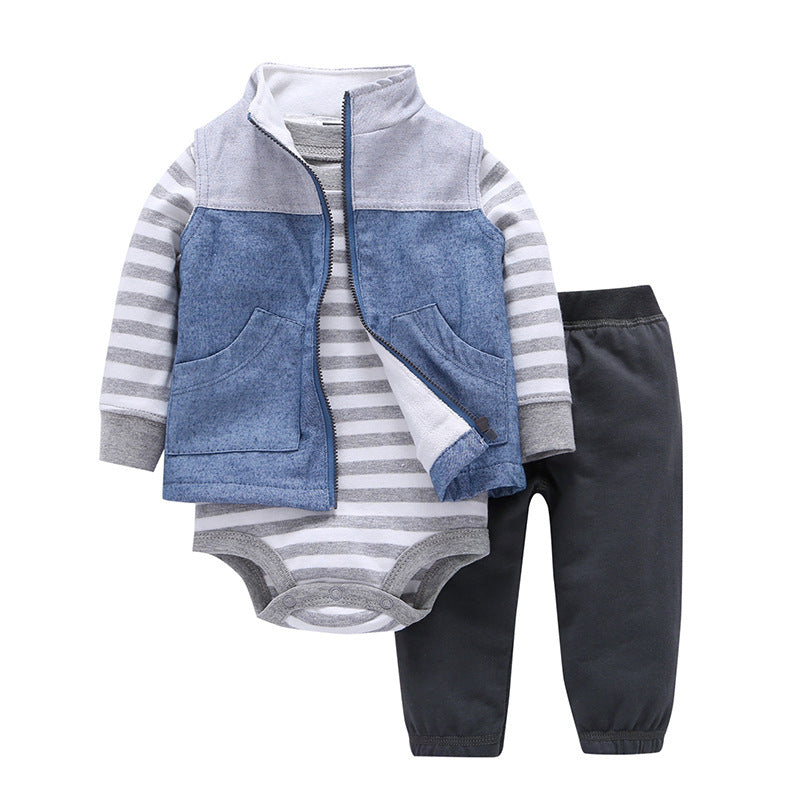 Polar Fleece Hooded Zip Romper Set