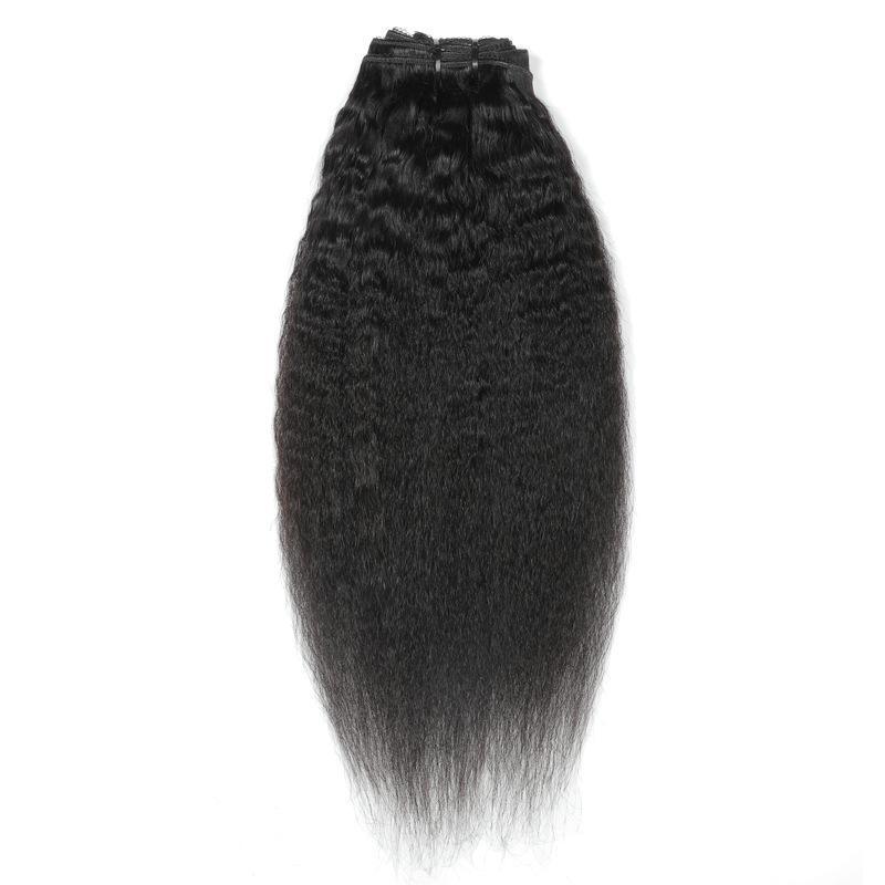 Kinky Straight ClipIn Human Hair Extensions Natural - Beuti-Ful