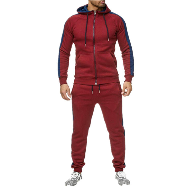 Men's color matching splicing casual suit - Beuti-Ful