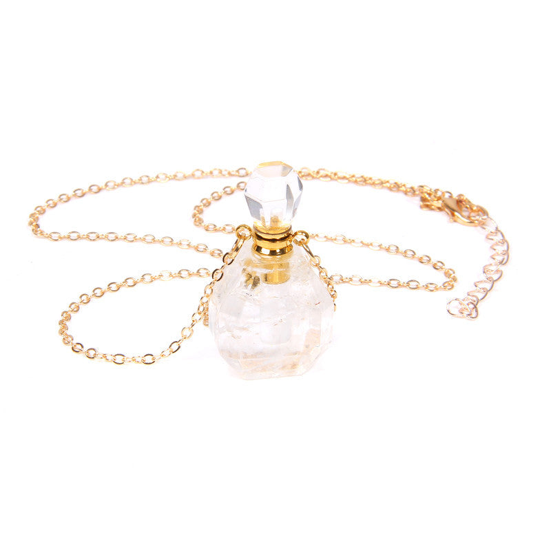 Perfume bottle crystal pendant necklace - Beuti-Ful
