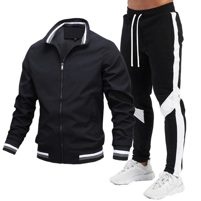 Sweatpants Running Sports Teen Jacket Stitching Suit - Beuti-Ful