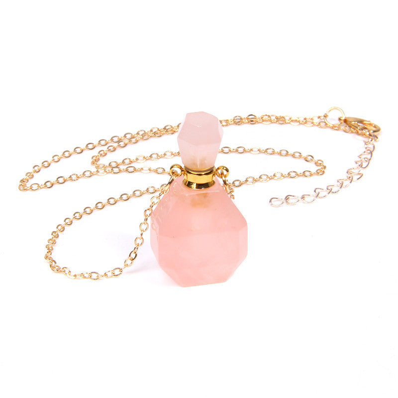 Perfume bottle crystal pendant necklace - Beuti-Ful