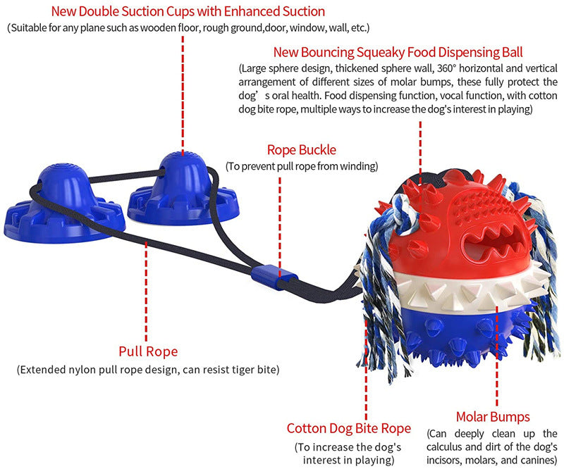 Aggressive Chew Dog Toy Large Dog Interactive Toy Aggressive Chew Dog Indestructible Toy Suction Cup - Beuti-Ful