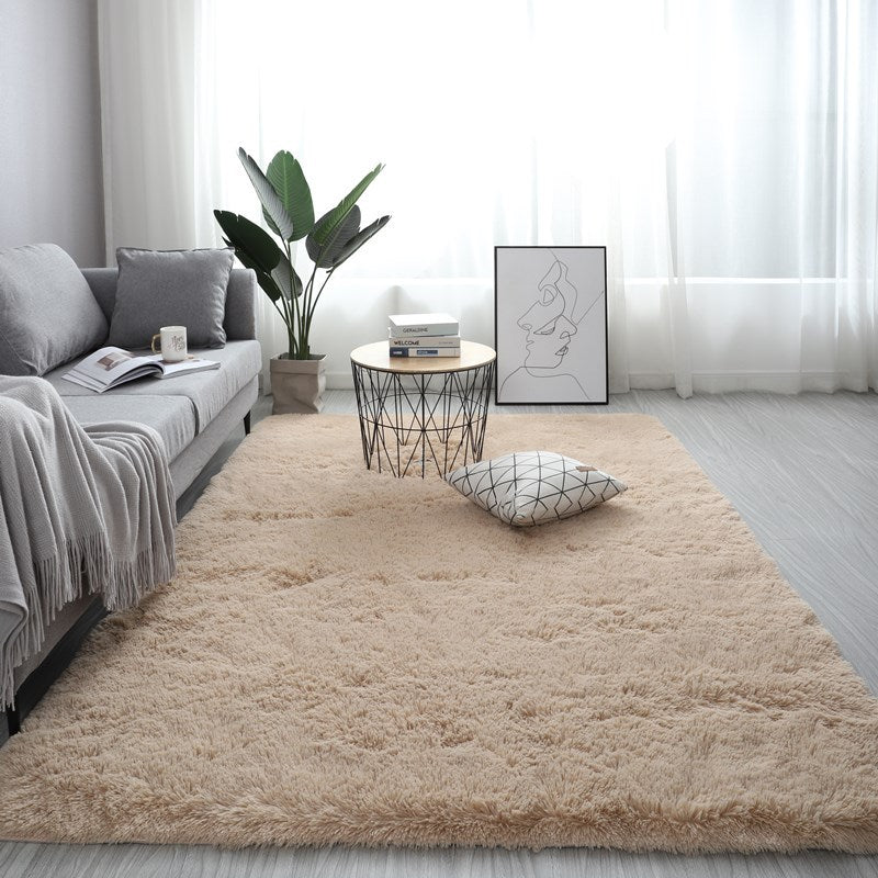 Nordic Fluffy Carpet Rugs For Bedroomliving Room Rectangle Large Size Plush Anti-slip Soft Carpet White Red 13 Colors - Beuti-Ful