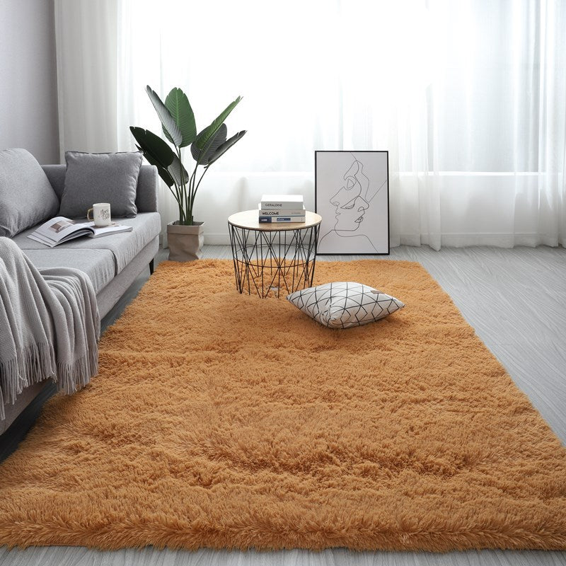Nordic Fluffy Carpet Rugs For Bedroomliving Room Rectangle Large Size Plush Anti-slip Soft Carpet White Red 13 Colors - Beuti-Ful