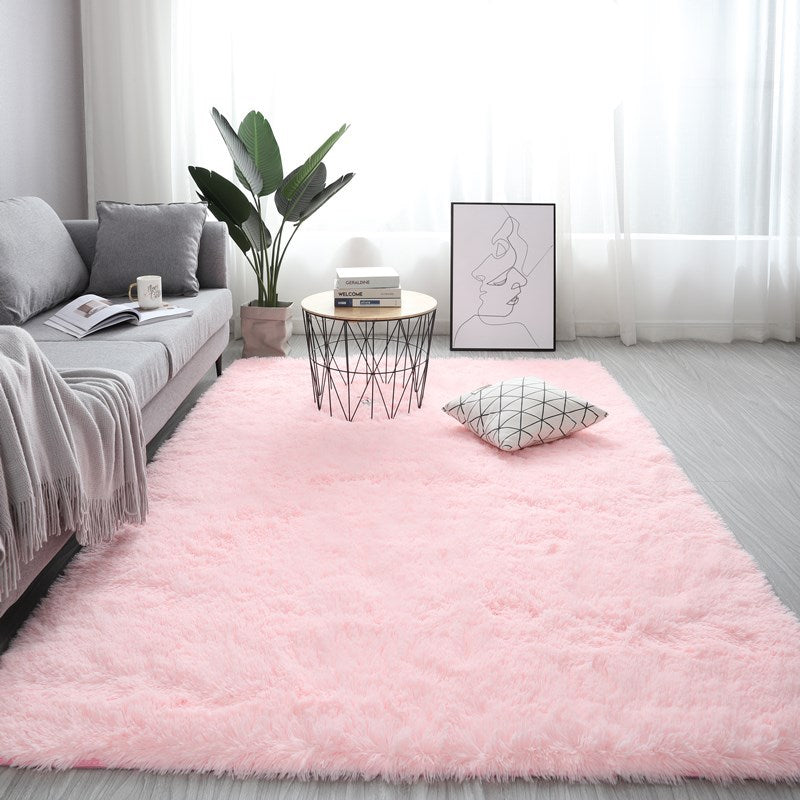 Nordic Fluffy Carpet Rugs For Bedroomliving Room Rectangle Large Size Plush Anti-slip Soft Carpet White Red 13 Colors - Beuti-Ful