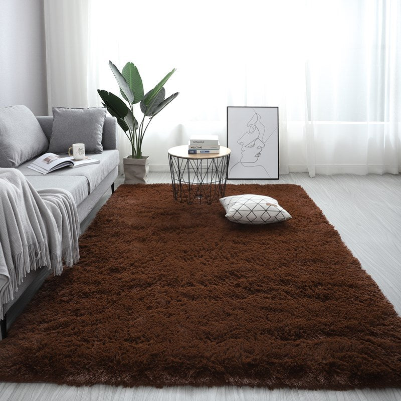 Nordic Fluffy Carpet Rugs For Bedroomliving Room Rectangle Large Size Plush Anti-slip Soft Carpet White Red 13 Colors - Beuti-Ful
