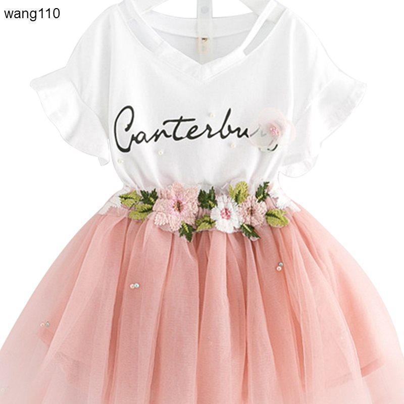 Summer Kids Girls Clothing Sets 2 pcs T-shirt Hole Set - Beuti-Ful