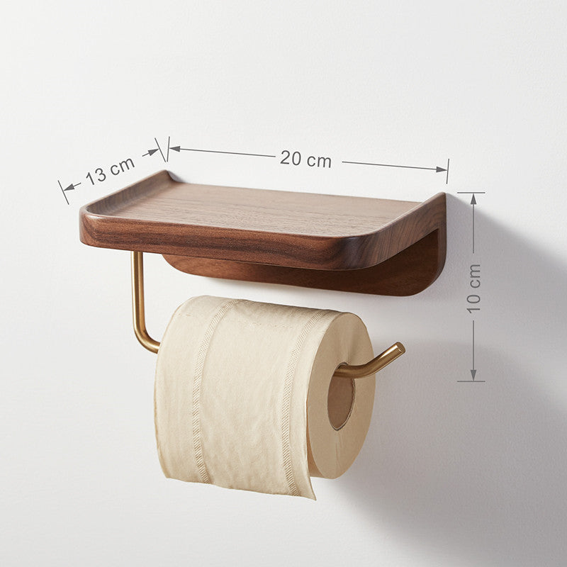 Solid Wood Creative Wall-mounted Paper Towel Rack Toilet Roll Holder Wall-mounted - Beuti-Ful