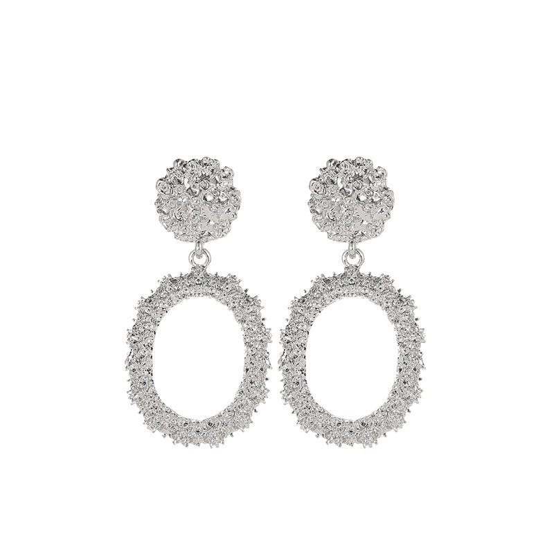 Circle Embossed Ladies' Earrings - Beuti-Ful