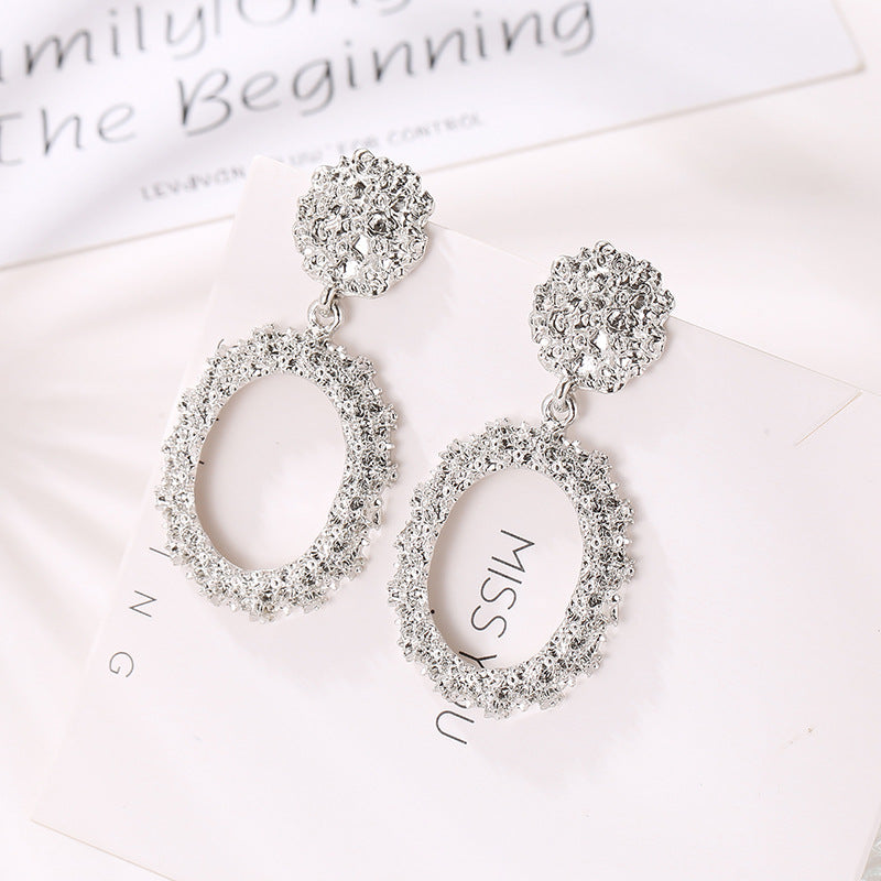 Circle Embossed Ladies' Earrings - Beuti-Ful