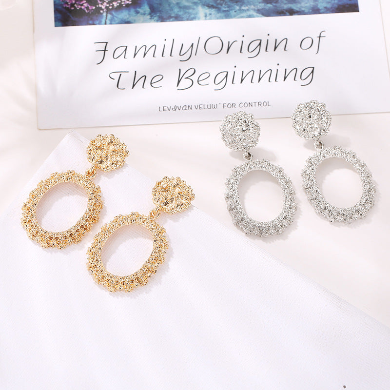 Circle Embossed Ladies' Earrings - Beuti-Ful