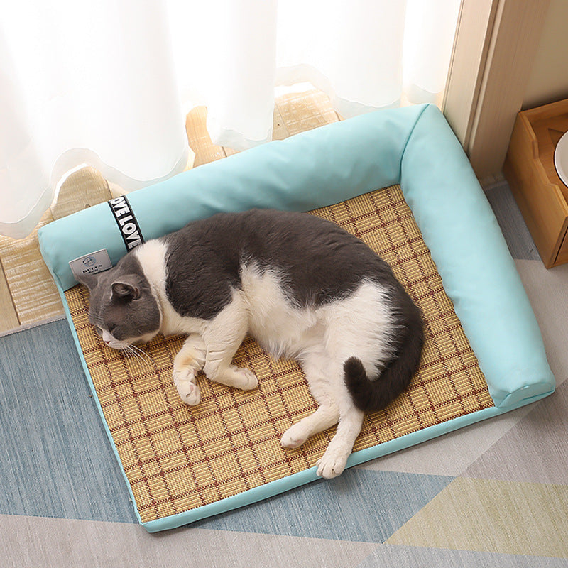 Summer Cooling Mats Cat Bed Dog Bed Dog Sofa Pet Mats Cat House Ice Pad Dog Sleeping Mats Cool Cold Bamboo Fiber Cat Bed - Beuti-Ful