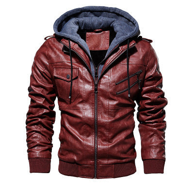 Winter Fashion Motorcycle Leather Jacket Men Slim Fit Oblique Zipper PU Jackets Autumn Mens Leather Biker Coats Warm Streetwear - Beuti-Ful