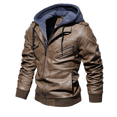 Winter Fashion Motorcycle Leather Jacket Men Slim Fit Oblique Zipper PU Jackets Autumn Mens Leather Biker Coats Warm Streetwear - Beuti-Ful