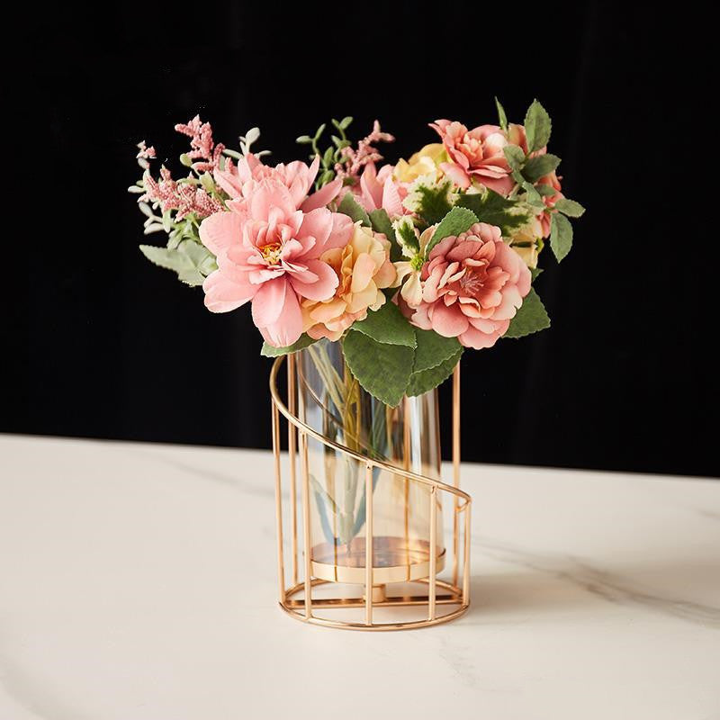 Nordic Romantic Candle Holder Ornaments Wrought Iron Candle Decoration Vase Ornaments - Beuti-Ful