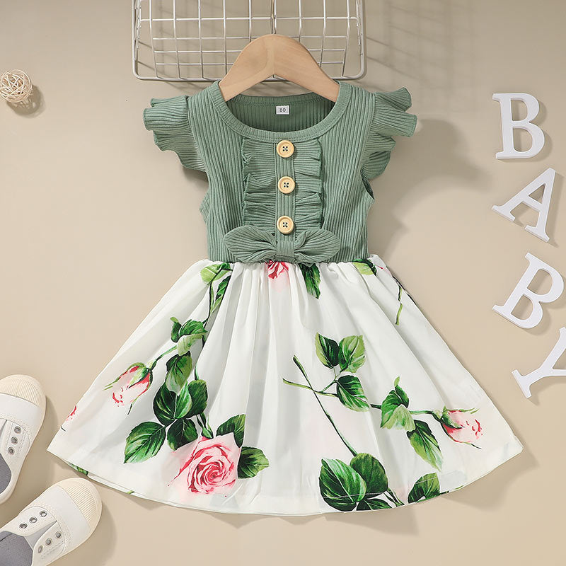 Girls Summer Dress , Toddler Kids Baby Girls Clothes
