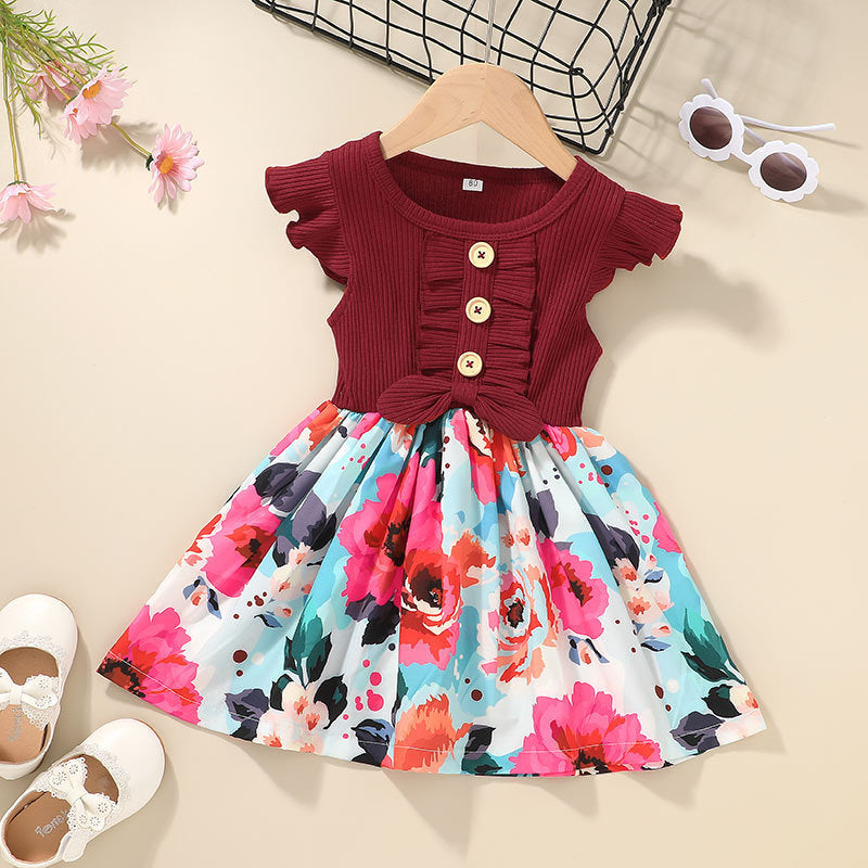 Girls Summer Dress , Toddler Kids Baby Girls Clothes