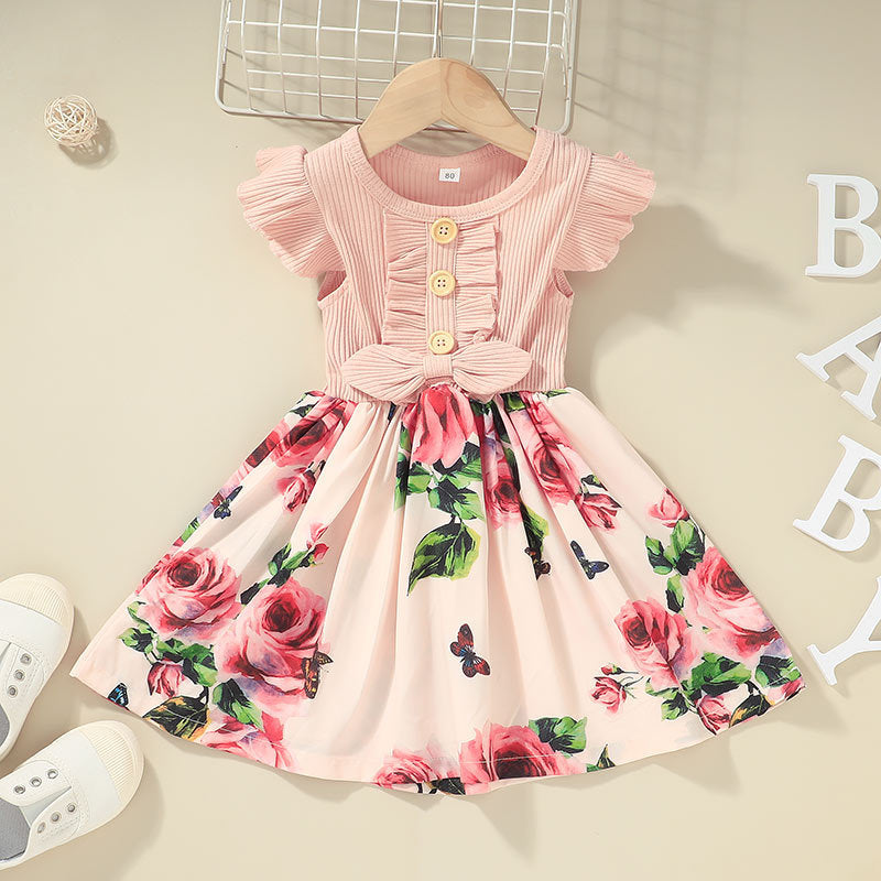 Girls Summer Dress , Toddler Kids Baby Girls Clothes
