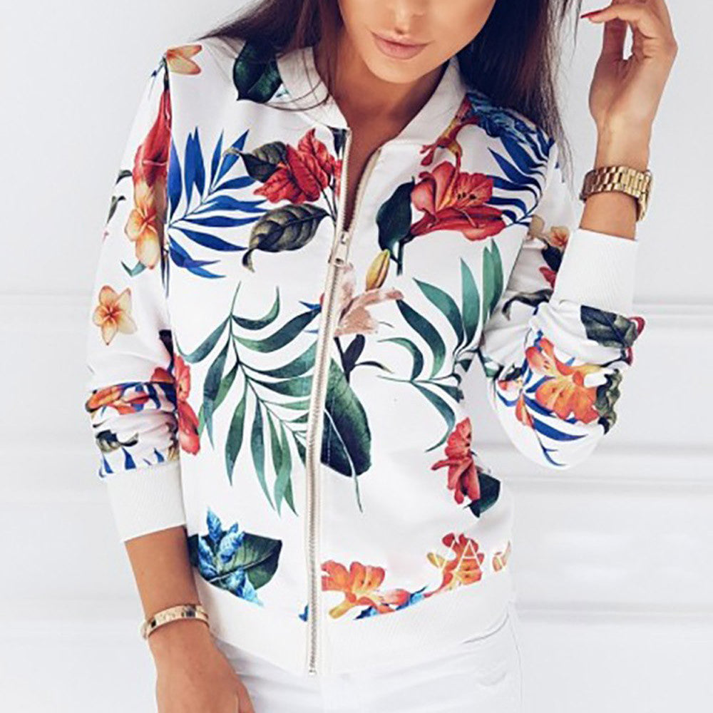 Printed long sleeve short coat baseball suit - Beuti-Ful