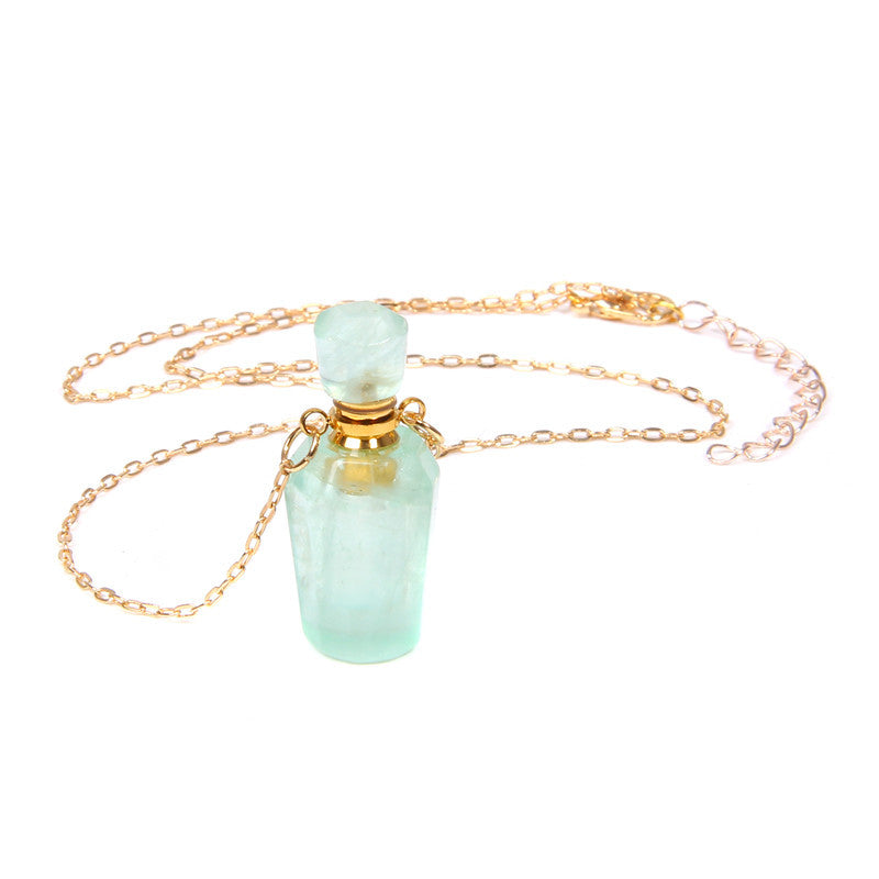 Perfume bottle crystal pendant necklace - Beuti-Ful
