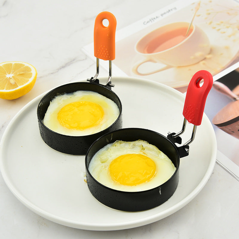 Stainless Steel Round Omelette Maker Silicone Sleeve Handle