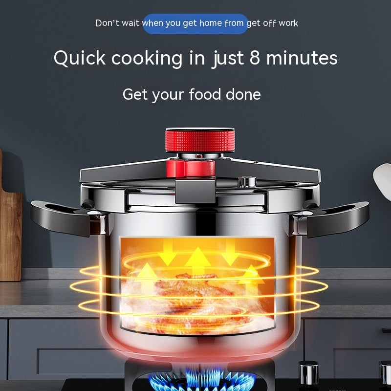 Stainless Steel Pressure Cooker 6L Household Thickened Explosion-proof Pressure Cooker Three-speed Stew Energy-saving Pot - Beuti-Ful