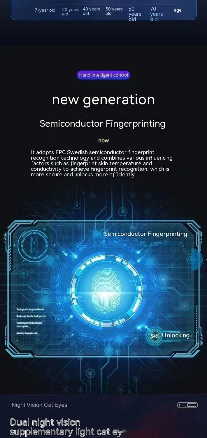 Automatic Fingerprint Lock Household Anti-theft Door 3d Face Recognition Smart Lock Peephole Viewer Password Lock - Beuti-Ful