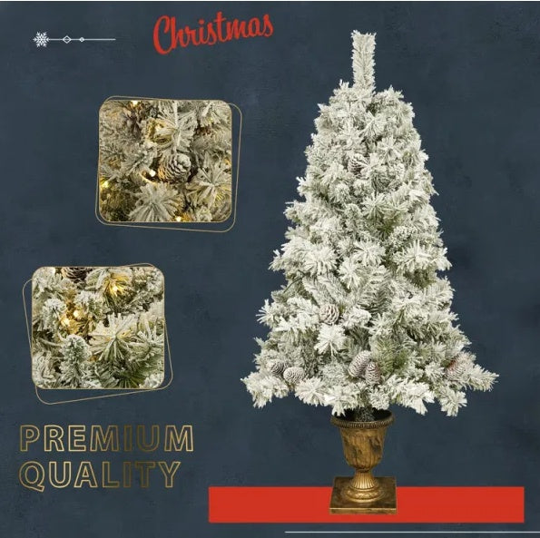Pre-lit Xmas Tree Artificial Christmas 4-Piece Set - Beuti-Ful