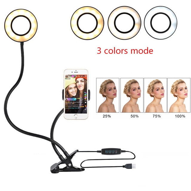 LED Selfie Ring Light for Live Adjustable Makeup Light-8cm Stand - Beuti-Ful