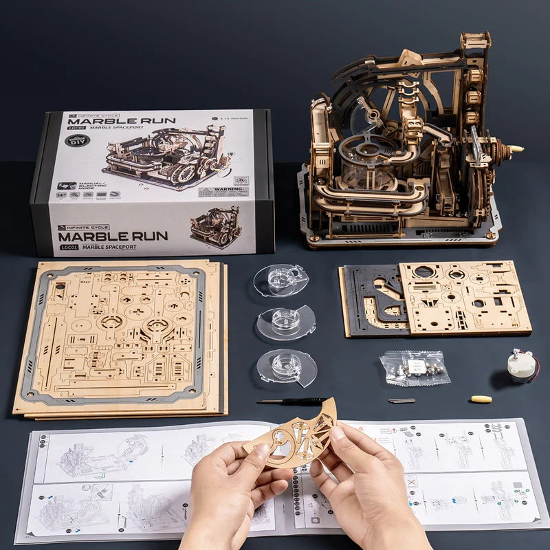 ROKR Marble Spaceport Marble Run 3D Wooden Puzzle, Only Supports TK And Independent Website Platforms - Beuti-Ful