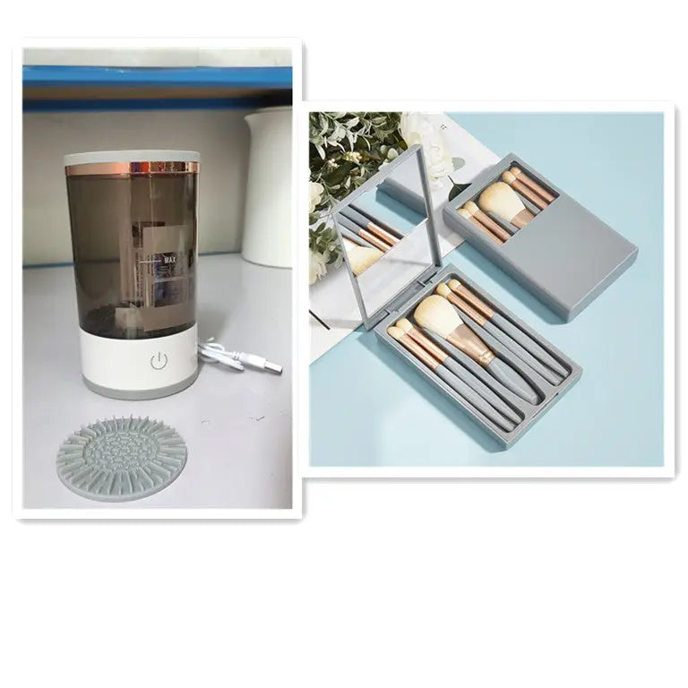 Women Eye Shadow Brush Cleaning Tool Portable Electric Makeup Brush Cleaner Machine With USB Charging Automatic Cosmetic Brush - Beuti-Ful