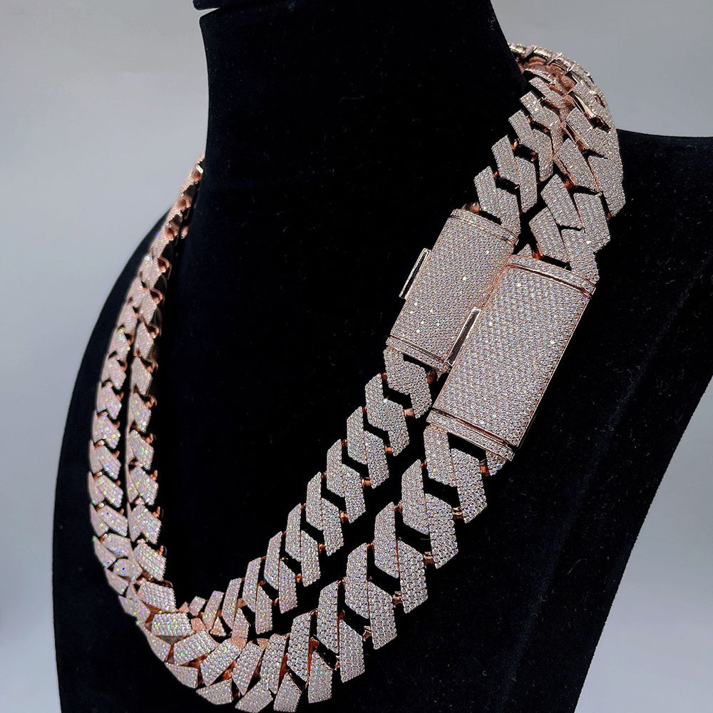 Moissanite Cuban Link Chain Necklaces S925 Silver - Beuti-Ful